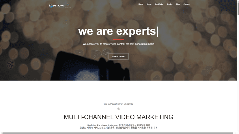 (주)엔톰 웹사이트 스크린샷