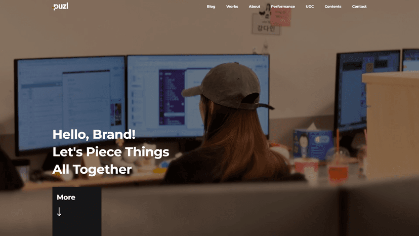 주식회사 퍼즐코퍼레이션 웹사이트 스크린샷
