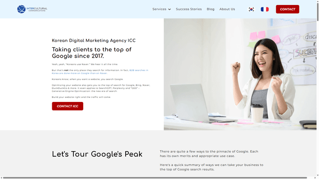 InterCultural Communications Inc. 웹사이트 스크린샷